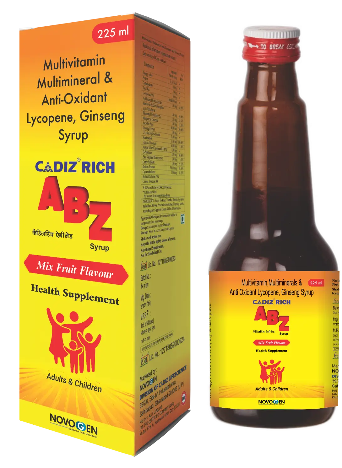 CADIZRICH-ABZ SYRUP(MIX FRUIT FLAVOR)